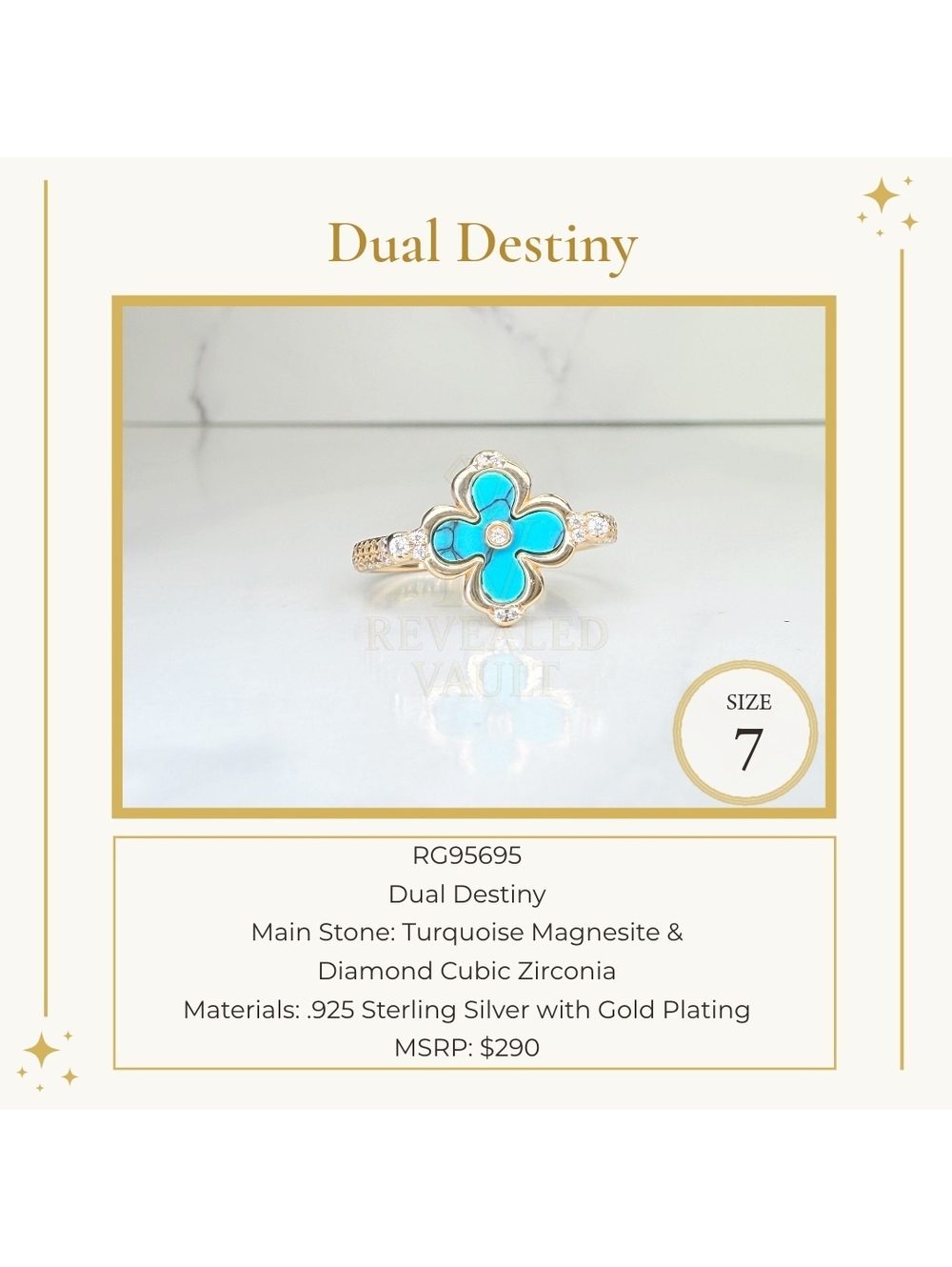 Dual Destiny - Size 7 - Sterling Club Vermeil